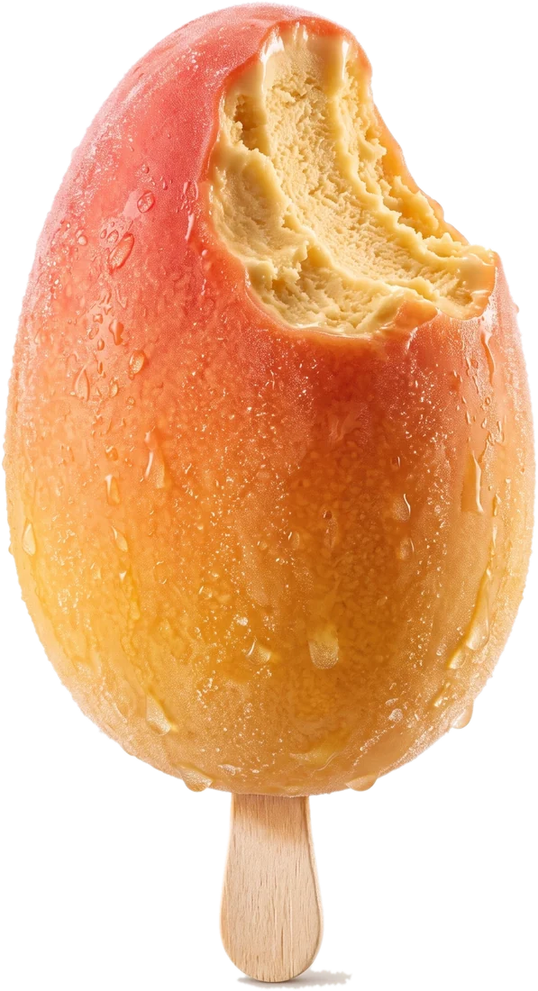 Sorvete Lumy sabor Manga mordido