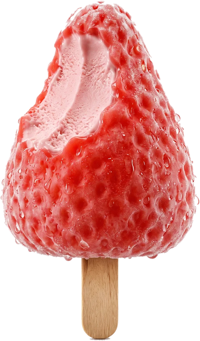 Sorvete Lumy sabor Morango mordido